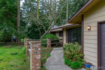 Sidewalk to front door.