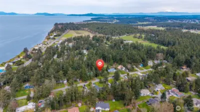 Close to Joseph Whidbey State Park, Hastie Lake Road Boat Launch, and Fort Ebey State Park. Note Mt. Baker in the distance.