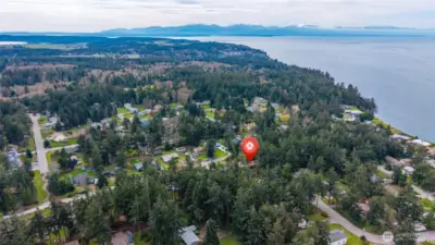 Close to Fort Ebey and views of the Olympic Mountains.