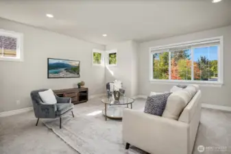 The large and versatile bonus room offers endless possibilities, with plush carpeting, generous natural light from multiple windows, and ample space to serve as a media room, playroom, home gym, or additional living area. This flexible space is a true asset to the home, adapting effortlessly to suit any lifestyle or need.