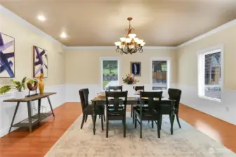 Large entertainment size dining room.