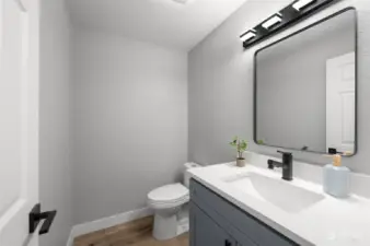 Half bath on entry level