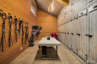 Heated tack room in main barn