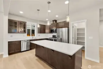 Walk-in pantry and a great workflow through the kitchen!