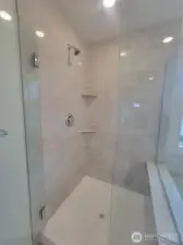 tiled shower