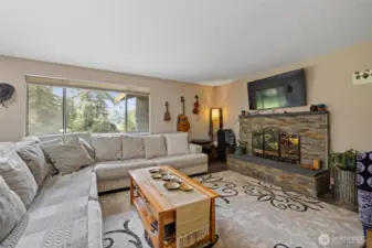 Spend cold evenings next to this wood burning fireplace!