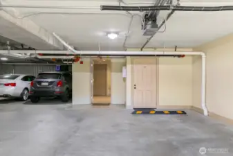 Two car parking and storage are steps away.