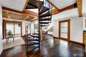 Let's head upstairs where you'll find the two bedrooms and full bathroom.