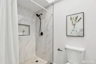 Primary bathroom; sliding door will be installed