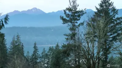 Mountain and hood canal view from the clear area. All property owners' dose has access to the saltwater to enjoy.   Minutes away. Small boats for getting seafood are sometime kept there.