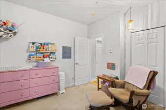 This versatile second bedroom is spacious and bright!