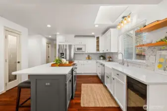 Wine fridge & walk in pantry