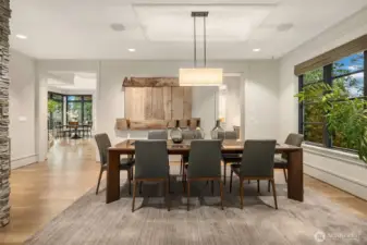 The spacious dining area can effortlessly accommodate your dinner parties.