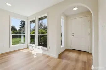 Entry with new large windows