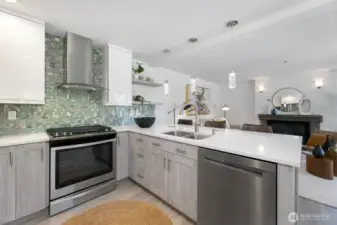 Good amount of storage in this kitchen and lots of countertop space as well.