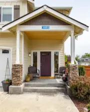Front door with seating area