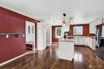 Looking back toward kitchen from dining space