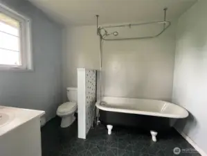 Bath off upper bedroom  with clawfoot tub