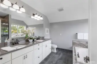 remodeled primary bathroom