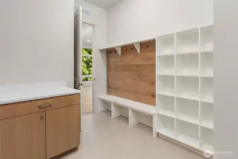 Sprawling mudroom off the garage and kitchen
