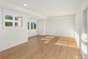 Expansive upper floor rec room