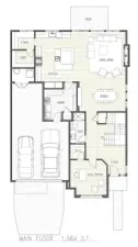 Sprawling Open Concept great room with dedicated dining space and kitchen/living open to greenbelt view deck. Extra large 2 car garage for added storage