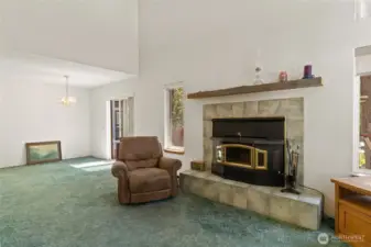 Real wood burning fireplace