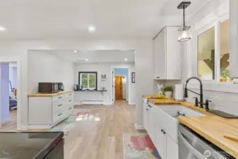 View of kitchen from living room.