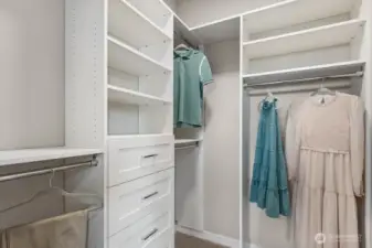 Built in primary bedroom closet organizer is included in all homes.