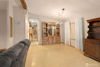 Dining area adjacent to living space.
