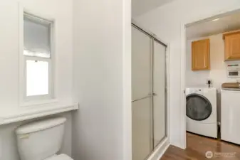 Primary walk in glass shower!