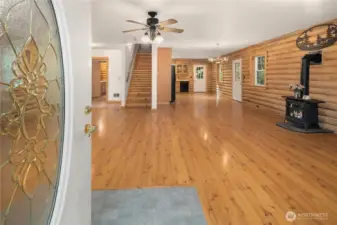 Open, inviting and spacious living room, dining and kitchen area of home