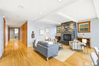 Note the wide halls and closets from the great room to family room and more!