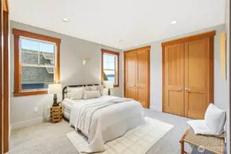 Downstairs primary with ensuite. 2 roomy closets, and quiet privacy.