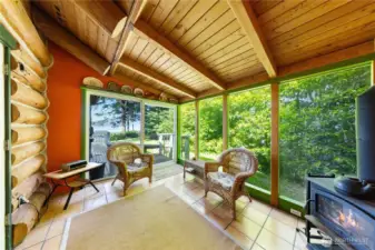 Sunroom with Woodstove