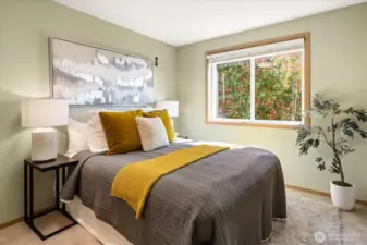 Also downstairs is a third bedroom.