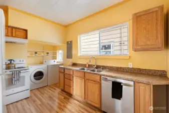 Kitchen space with nice counter space.