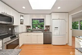 Under-cabinet lighting & skylight.