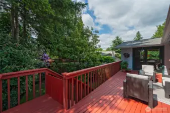 Beautiful back deck that leads to the lower back yard.