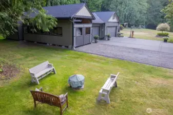 My side yard has a picnic area for enjoying the outdoors.