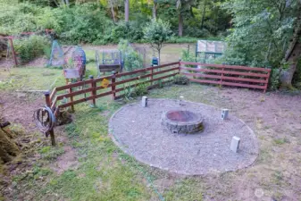 Fenced garden area