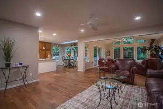 Open concept living room/family room and kitchen