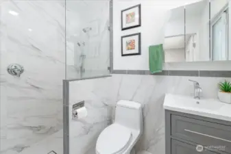 New en-suite is spa like.