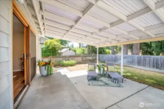 Covered patio for year round use.