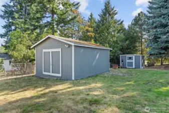 Sheds in the backyard
