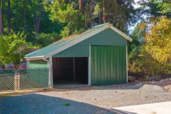 Detached shed/RV parking.