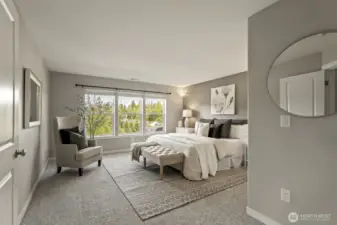 Large primary suite offering beautiful views to wake up to every morning, right from the comfort of your bed.(Staged photo)
