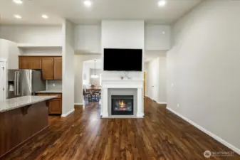 Cozy gas fireplace in living room