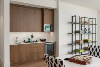 Beautifully finished lower-level bar—ideal for entertaining or relaxing evenings in.