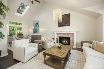 Flooded with natural light from the vaulted ceilings, skylights and oversized windows.